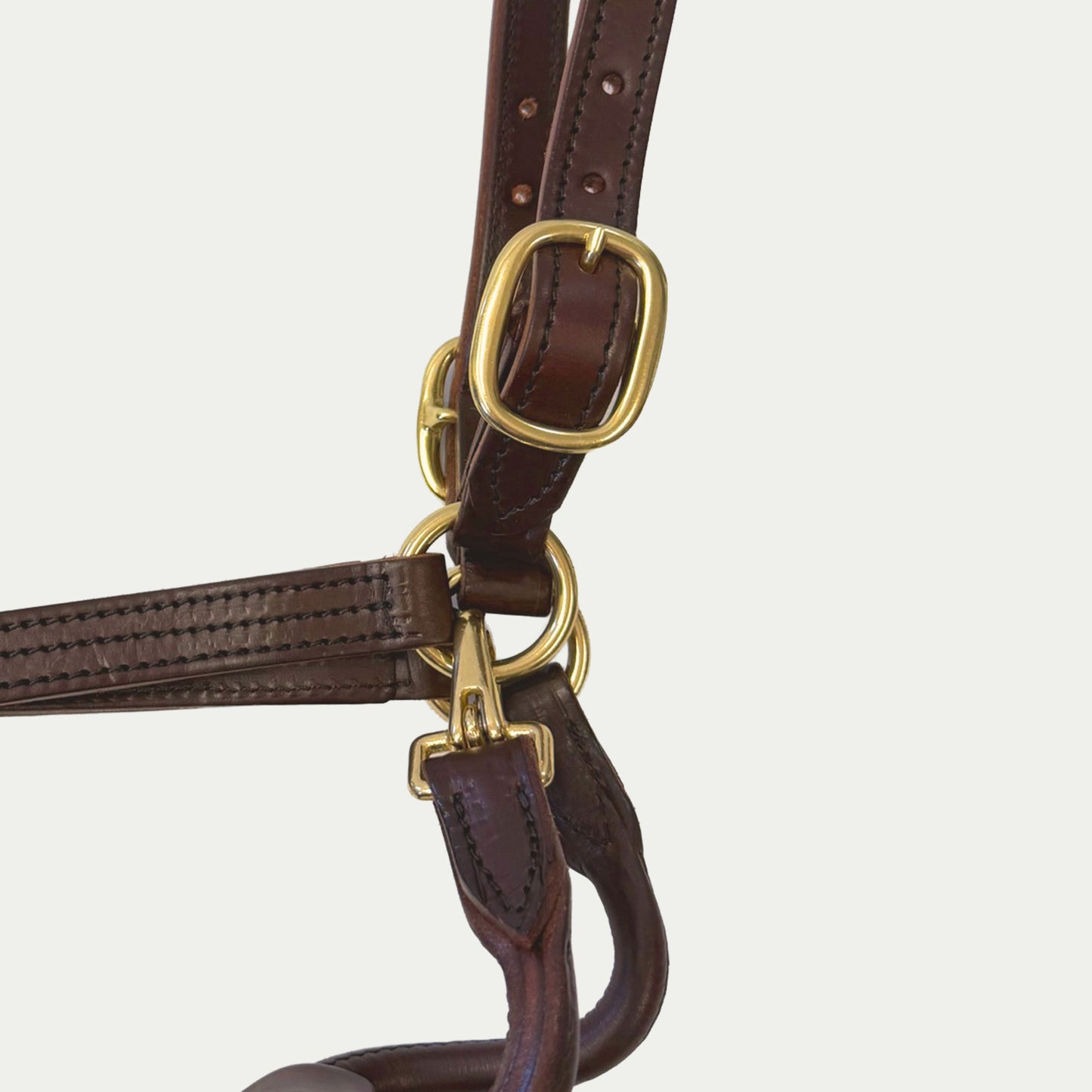 Leather Dress Halter w/ English Chin & Throat Snap
