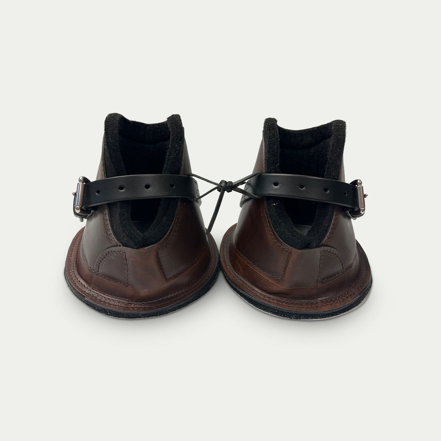 Leather Kicking Boots w/ Buckle Front Closure