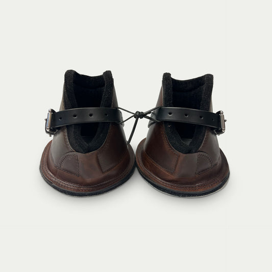 Leather Kicking Boots w/ Buckle Front Closure