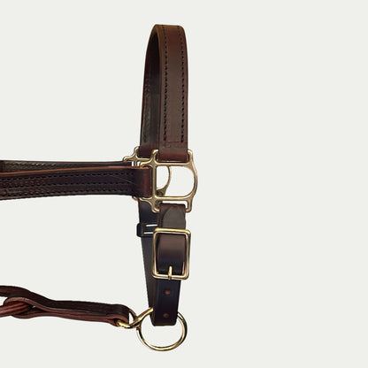 Leather Dress Halter w/ Buckle Chin & Throat Snap