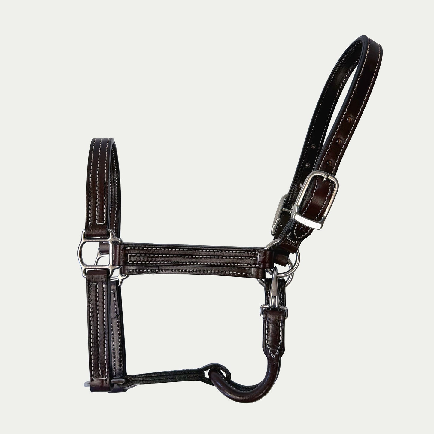 Leather Show Halter w/ Stainless Steel