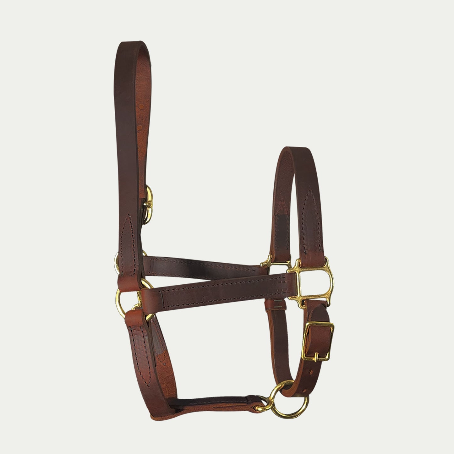 Leather Turnout Halter w/ Buckle Chin & Throat Snap