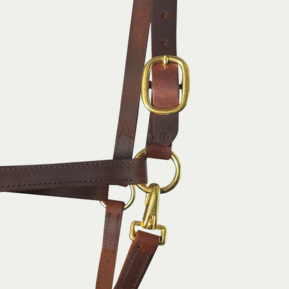 Leather Turnout Halter w/ Buckle Chin & Throat Snap