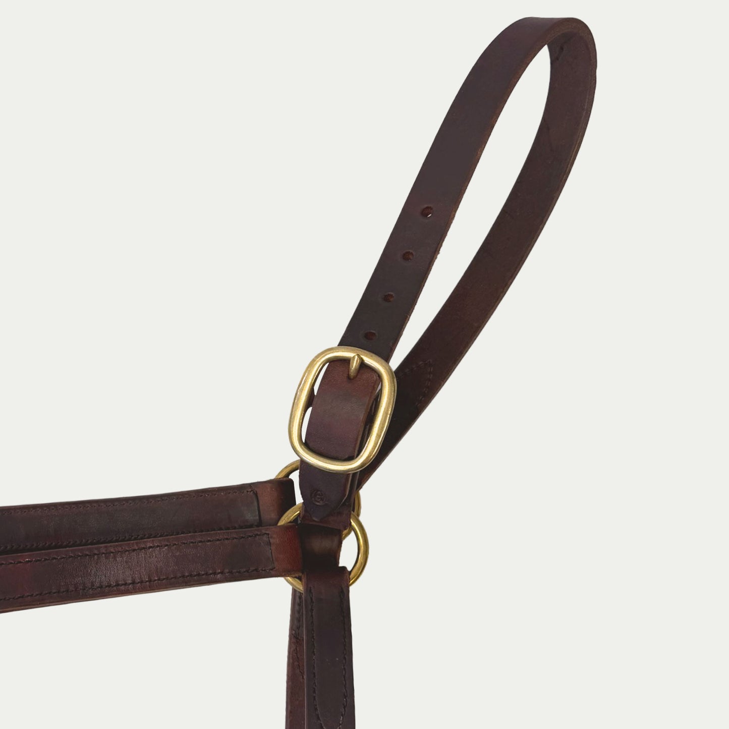 One Buckle Leather Turnout Halter w/ Buckle Chin