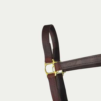 One Buckle Leather Turnout Halter w/ English Chin
