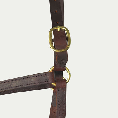 One Buckle Leather Turnout Halter w/ English Chin